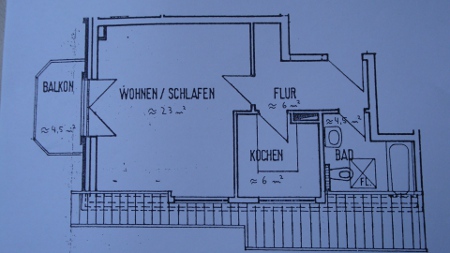 Grundriss der Wohnung 1